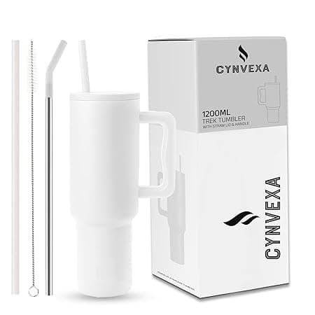 Tumbler with lid and Straw 1200ML Cup Stainless Steel Vacuum Insulated Tumbler for Water, Iced Tea or Coffee 1.2L Office Gym Travelling (40 - Oz - Coconut Cloud)