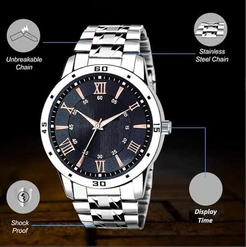 Men's Stylish Everyday Timepiece with Roman Numerals and Durable Construction 2