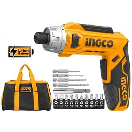 inGCO CSDLI0801 Lithium-Ion Electric Screwdriver with Bits and Bag - 8 Volt
