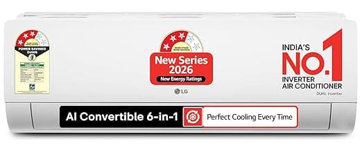 LG 2Ton 3Star,New star rated, DUAL Inverter Split AC (Copper, AI Convertible 6in1, Diet Mode+,Faster Cooling & Energy Saving, 4 Way Swing, HDFilter with Anti-Virus Protection,AS-Q24ENXE,White)