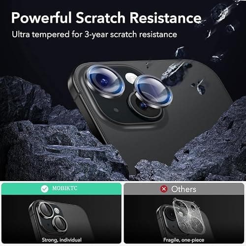 MOBIKTC HQ+ New For Oppo A6 5G Camera Ring Lens Tempered Glass Protector Back Camera Lens Screen Protector 1D Anti Shock/Anti-Scratch/Clear/Silver/1 PIECE IN (1Pack,1Set) 4