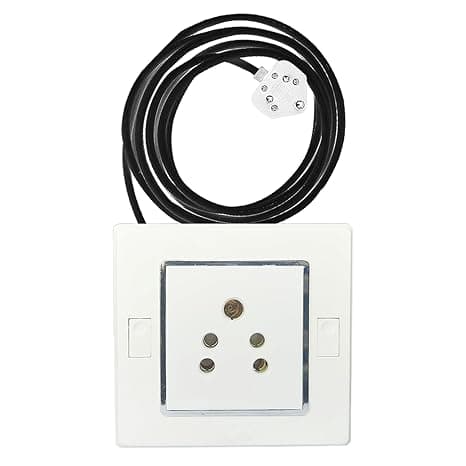 Glare Max Extension Board Cona Switch Socket 1mm Heavy Duty Copper 10 Meter Wire Plastic Electrical Switch Board with 6Amp Socket with 6Amp 3 Pin Top (White)