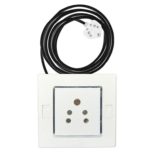 Glare Max Extension Board Cona Switch Socket 1mm Heavy Duty Copper 10 Meter Wire Plastic Electrical Switch Board with 6Amp Socket with 6Amp 3 Pin Top (White)