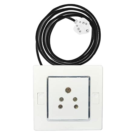 Glare Max Extension Board Cona Switch Socket 1mm Heavy Duty Copper 10 Meter Wire Plastic Electrical Switch Board with 6Amp Socket with 6Amp 3 Pin Top (White)