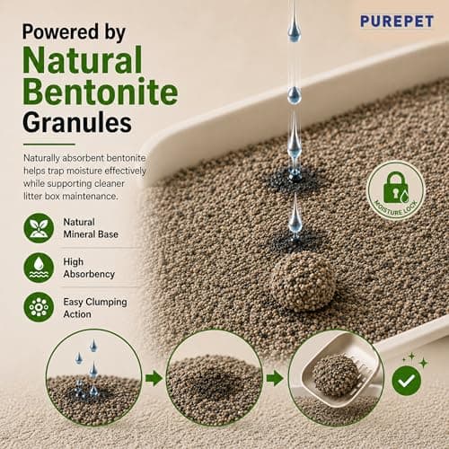 Purepet Cat Litter for All Breeds 5kg | Lavender Fragrance | Pet Friendly | Litter Tray Refill 4