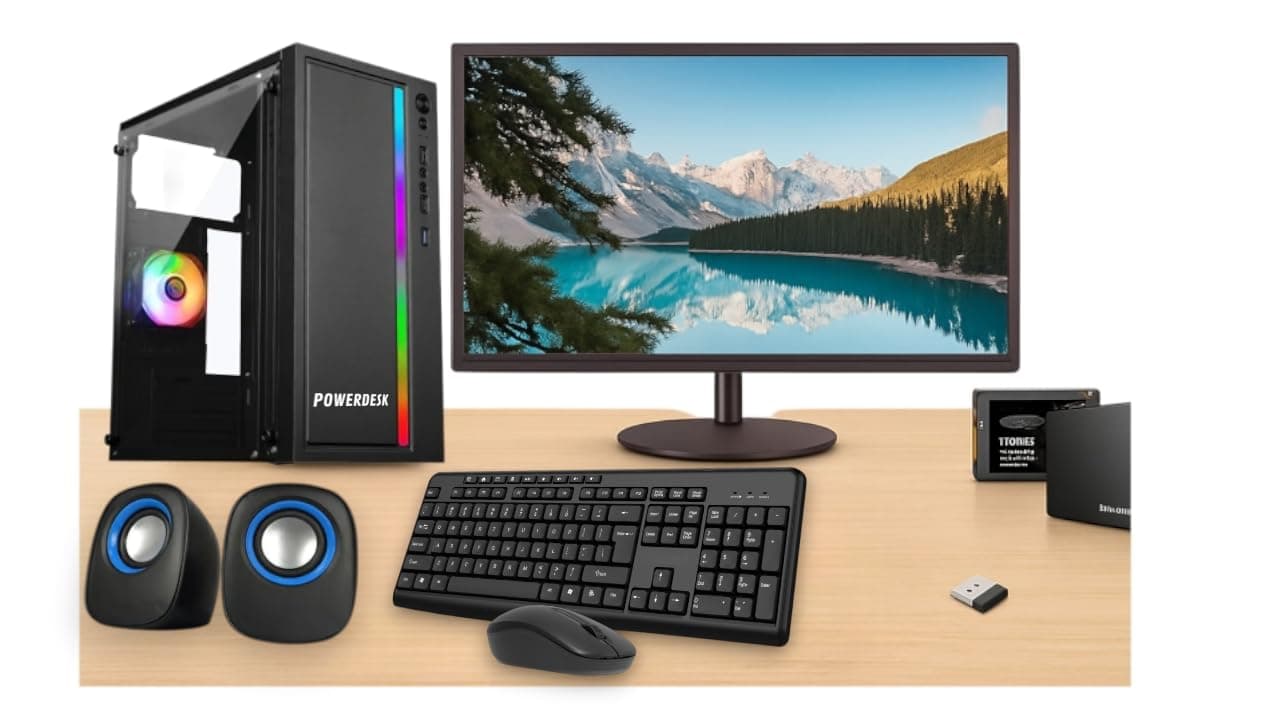 Desktop Computer Set, i7 4th Gen, 8 GB RAM, 256 GB SSD, 22" HD LED Monitor,hmk Keyboard & Mouse, WiFi, Windows 10 Pro, MS Office