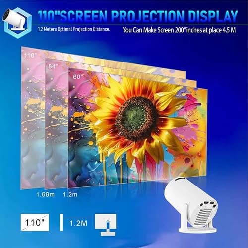 TOREXO HY300PRO+ | 4K Support Android Projector | Native 720p | Freestyle WiFi Miracast (4500 lm / 1 Speaker/Wireless/Remote Controller) Portable Projector (White) 4