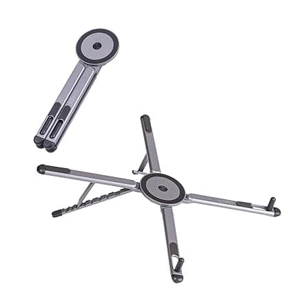 Capes MagLock 3-in-1 Laptop Stand | Mag-Safe Phone & Tablet Holder | 8 Level Height Adjustment | Aluminium Foldable 150g | Fits All Laptops up to 16 inch | Travel Pouch Included