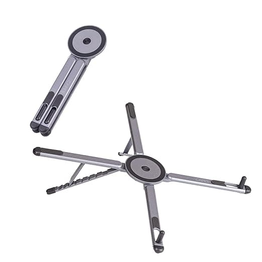 Capes MagLock 3-in-1 Laptop Stand | Mag-Safe Phone & Tablet Holder | 8 Level Height Adjustment | Aluminium Foldable 150g | Fits All Laptops up to 16 inch | Travel Pouch Included