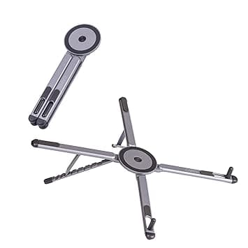 Capes MagLock 3-in-1 Laptop Stand | Mag-Safe Phone & Tablet Holder | 8 Level Height Adjustment | Aluminium Foldable 150g | Fits All Laptops up to 16 inch | Travel Pouch Included