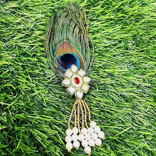 GmeVibe Gift Jaipur Morepankh Peacock Feather Brooch Green | Traditional Ethnic Pin for Saree, Kurta & Blazer | Decorative Fashion Accessory for Men & Women 3