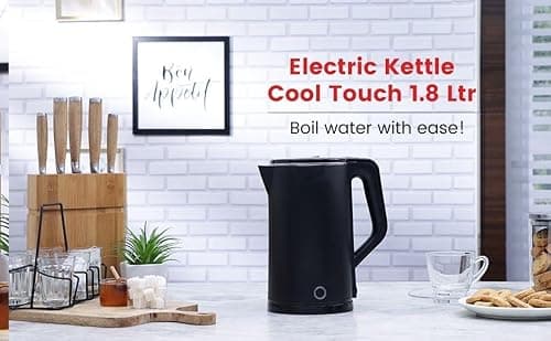 Wonderchef Cool Touch Electric Kettle 1300W with Stainless Steel Interior | 1.8L Capacity | 1 Years Warranty | Black 4