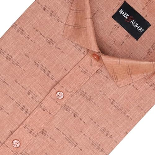 MARK & ALBERT Men's Half Sleeve Slim Fit Linen Shirt White 2