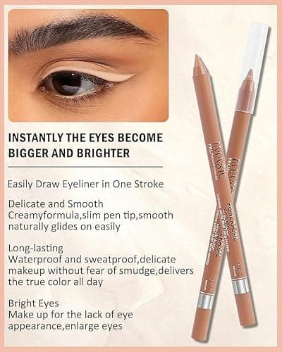 COSLUXE IMAGIC IMAGIC Nude Beige Kohl Matte Kajal Pencil Waterproof 1.3g | Long-Lasting, Smudge-Proof Eyeliner for Bold & Precise Eye Makeup 4