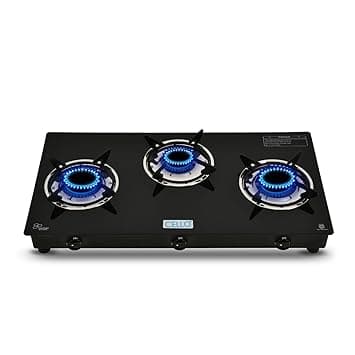 Cello Regal (3B) Premium Open Brass 3 Burner Gas Cooktop, 1 Year Manufacturer's Warranty. (Regal-(3B)