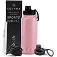 SOLARA Insulated Water Bottle 1 Litre, Hot Water Bottle, 1000ml Thermosteel Water Bottles for Travel, Home, Office, School, Gym, Adults, Water Bottle Hot and Cold, Sipper Bottle, Elegant Marble
