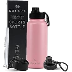 SOLARA Insulated Water Bottle 1 Litre, Hot Water Bottle, 1000ml Thermosteel Water Bottles for Travel, Home, Office, School, Gym, Adults, Water Bottle Hot and Cold, Sipper Bottle, Elegant Marble