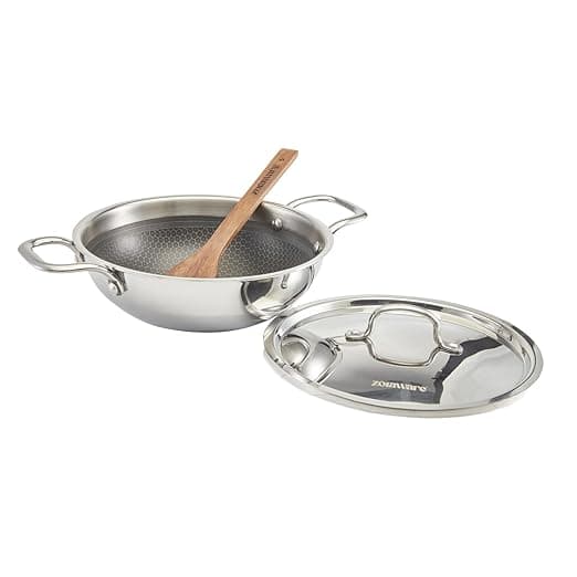 Zoraware Triply Honeycomb Kadai | Silver | 22 cm Diameter