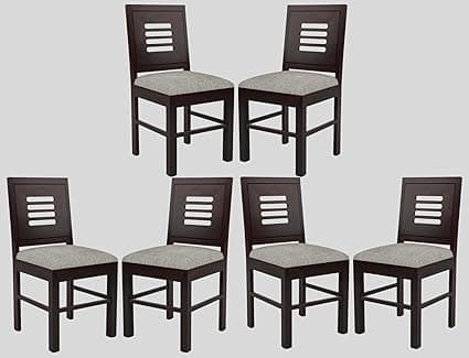 Sheesham Wooden 6 Dining Chair Set for Living Room | Solid Wood Study Chair for Living Room | Office Chair for Home & Office | Rosewood Chair Set (Set of 6, Walnut B)