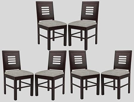 Sheesham Wooden 6 Dining Chair Set for Living Room | Solid Wood Study Chair for Living Room | Office Chair for Home & Office | Rosewood Chair Set (Set of 6, Walnut B)