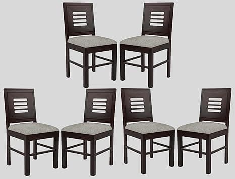 Sheesham Wooden 6 Dining Chair Set for Living Room | Solid Wood Study Chair for Living Room | Office Chair for Home & Office | Rosewood Chair Set (Set of 6, Walnut B)
