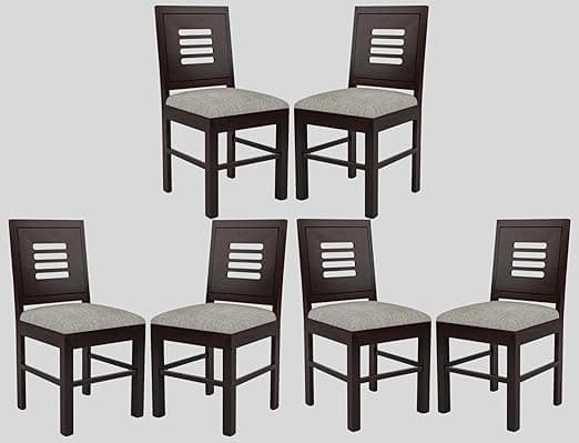 Sheesham Wooden 6 Dining Chair Set for Living Room | Solid Wood Study Chair for Living Room | Office Chair for Home & Office | Rosewood Chair Set (Set of 6, Walnut B)
