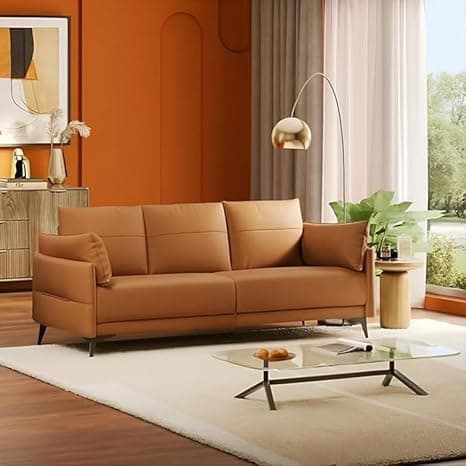 Modern Contemperory Leather Sofa Set Perfect for Living Room Bedroom Guests Home & Office (Brown, 3 Seater)