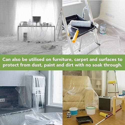 VG TARP Multipurpose Plastic Dust Covering Protection Sheet for Home Packaging Protect Your Furniture, Wooden Flooring, AC, Fridge, Outdoor Space etc. from Paint Stains SIZE-12Ft Width x 20Ft Long 5