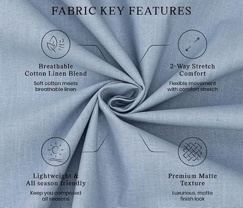 BIGREAMS Unstitched Cotton Stretchable Linen Safari Suit Fabric – 3 Meter Suit Piece | Breathable, Durable & Comfortable | 58" Wide 3
