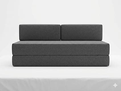 Foldable 2 Seater Foldable Sofa Bed Floor Couch & Sleeping Mattress for Living Room/Dorm | Dark Grey | 72x48