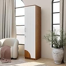 Uno Engineered Wood Wardrobe for Clothes with 1 Door | Storage Cabinet for Kitchen | Multipurpose Almirah for Bedroom, Living Room | 1 Year Warranty - White Arch Finish