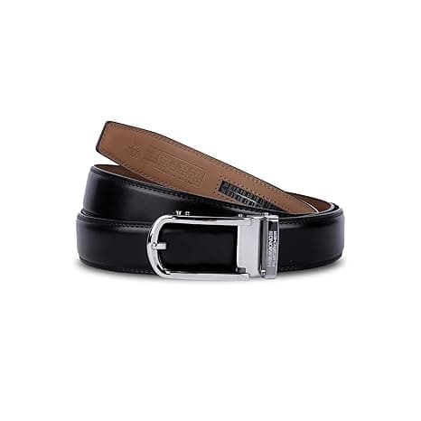 HAMMONDS FLYCATCHER Genuine Leather Belt for Men, Premium Leather Belt with Auto Lock mechanism, Mens Belt Leather Branded with Slide Lock for Everyday Wear