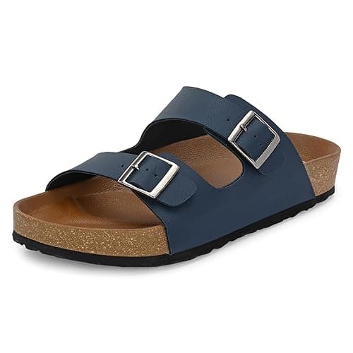 Centrino Sandals for Men | Berkin-Style Slip-On Casual Sandal with Open Toe Design | Comfortable PU Footbed, Arch Support & Lightweight On-Grip Sole for Outdoor Wear (7313)