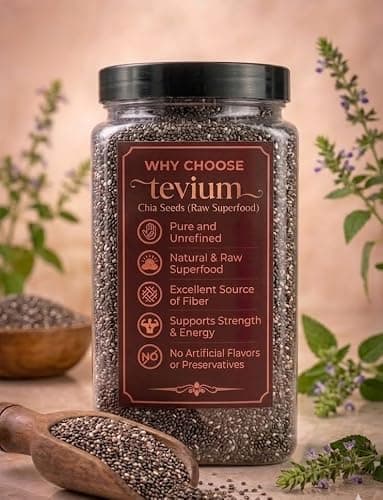 Tevium Chia Seeds | Raw & Natural Chia Seeds | Rich in Fiber & Protein | Omega-3 Superfood | Healthy Seeds | Gluten-Free (1kg) 4
