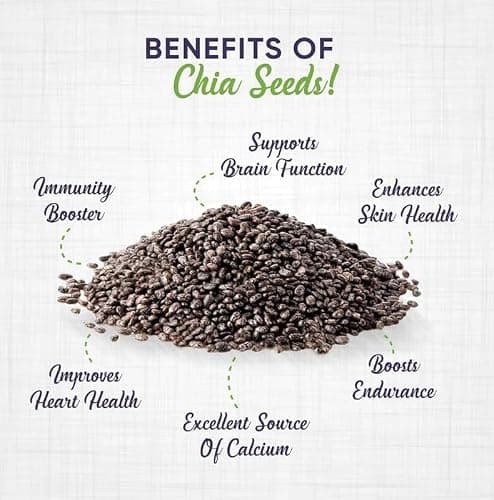 NUTRIZAIKA Organic Chia Seeds 1kg | Raw Chia seed | seed for eating | Seeds for Weight Management | Healthy Snack | Healthy food for eating diet snacks for weight loss. 5