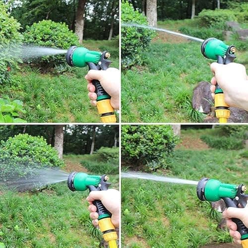 Leafly Garden Hose 7 Pattern High Pressure Garden Hose Nozzle Water Spray Gun With Leak Proof 2 Pcs Metal Grip Lock Gardening Washing Gun (MULTI COLOUR) (7 FUNCTION) (100_GUN) 2