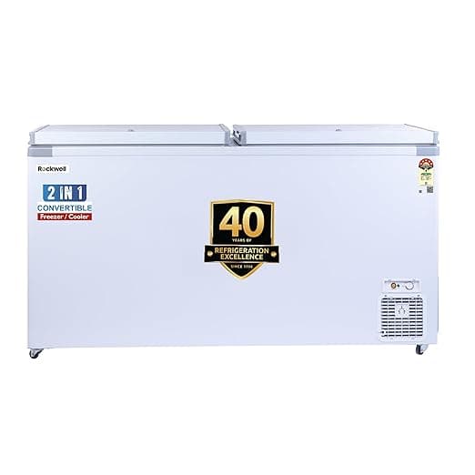 Rockwell 550DDU Deep Freezer – Double Door, 5 Star Energy Saving, Fast Cooling, Convertible Freezer/Cooler Chest Freezer, Low Power Consumption