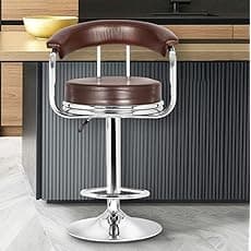 Da URBAN - M-351_BLACK_2 Classic Height Adjustable Bar Stool Chair (Black) (Set of 2)
