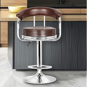 Da URBAN - M-351_BLACK_2 Classic Height Adjustable Bar Stool Chair (Black) (Set of 2)