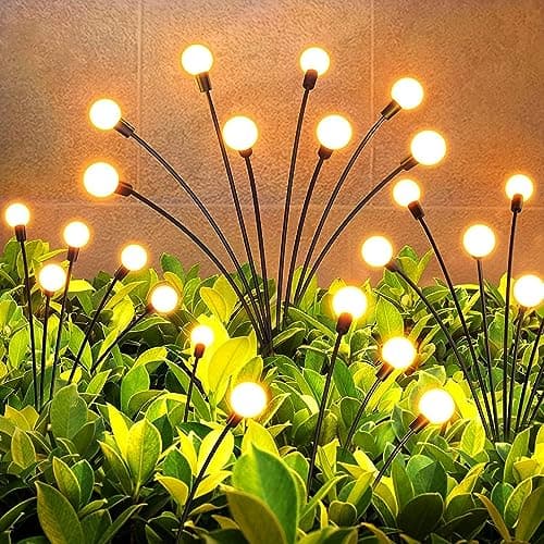 TECH LOGO ELECTRONICS Outside solar Garden 8LED Light Outdoor Home Waterproof Plant Lights for Balcony Terrace Pots, Acrylonitrile Butadiene Styrene-warm yellow (1)