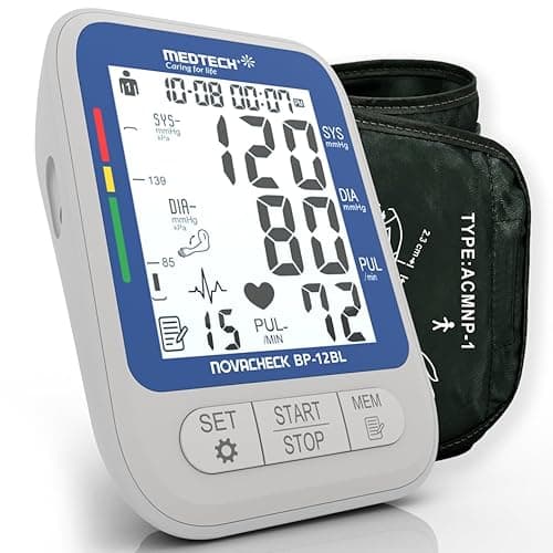 MEDTECH® BP12BL (Backlit Display) Fully Automatic Portable Digital Blood Pressure BP Monitoring Machine with Smart MDD Technology for Most Accurate Measurement - Arm Size - 22-42cm
