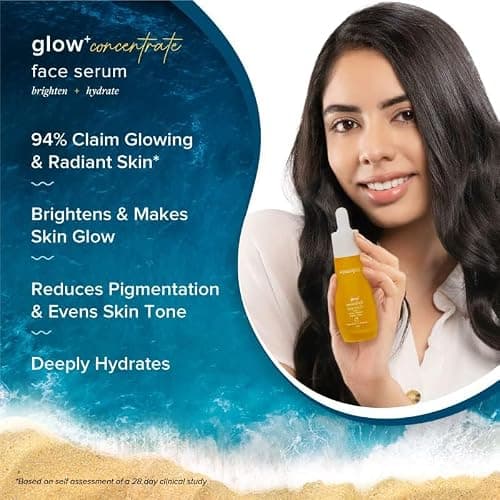 Aqualogica Glow+ Concentrate Vitamin C Face Serum with Hyaluronic Acid, Vitamin C & Papaya - Glow Serum for Men & Women | Glowing Skin, Skin Brightening & Non Sticky -30ml 3