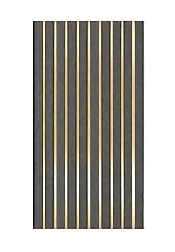 Decorative Fluted Wall Panel with Gold Strips | 12 Inch Width x 10 Ft Length x 10 mm Thickness | Premium Interior Wall Design Panel for Home & Office