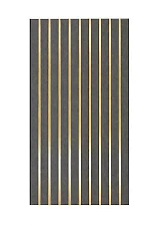 Decorative Fluted Wall Panel with Gold Strips | 12 Inch Width x 10 Ft Length x 10 mm Thickness | Premium Interior Wall Design Panel for Home & Office