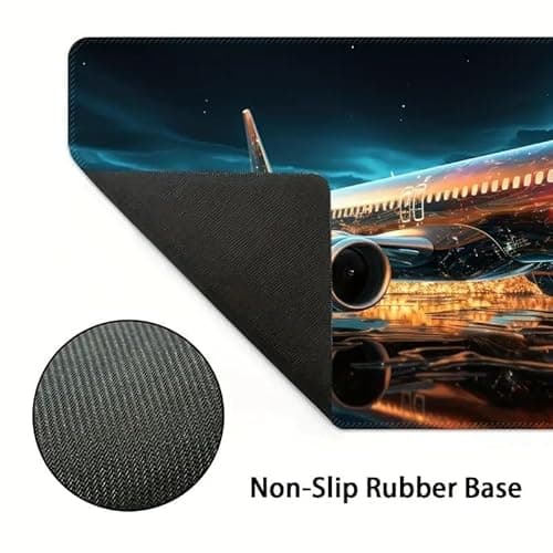 WOOG Gaming Mouse Pad 80 x 30 cm, Large Desk Mat with Anti-Slip Rubber Base, Water Resistant Extended Mouse Pad for Office, Work & Gaming (Airplane Design) 4