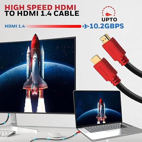 Honeywell HDMI 1.4 Cable with Ethernet (32.8ft/10M) High Speed HDMI Cable 10.2GBPS | Supports 3D /4Kx2K Ultra High Definition | 3D Home Theatre | 3D Gaming | Black 2