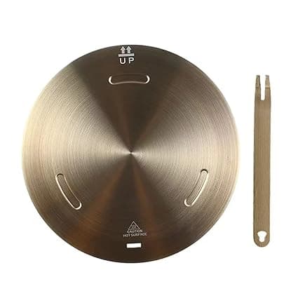 Heat Diffuser Plate for Gas Stove, Beswarmy Induction Cooktop Adapter Plate with Removable Handle, Heat Conduction Induction Plate Adapter 7.9inch