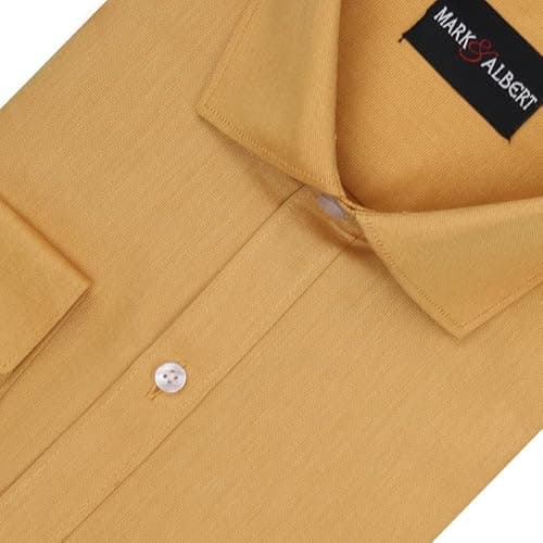 MARK & ALBERT Men's Slim Fit Cotton Formal Shirt Yellow 2