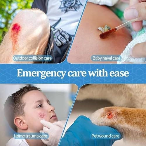 JIGVA 50 Pcs Cotton Iodine Swabs Individually Wrapped Portable Medical Cotton Swabs Nose and Ear Care First Aid Kit Emergency Care Safety for Adult Kids easy to carry 2