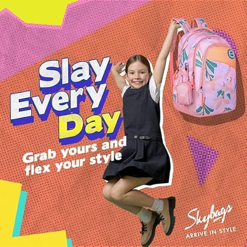 Skybags Bloom 30 Litres Pink School Bag For Girls, 3 Compartment 2